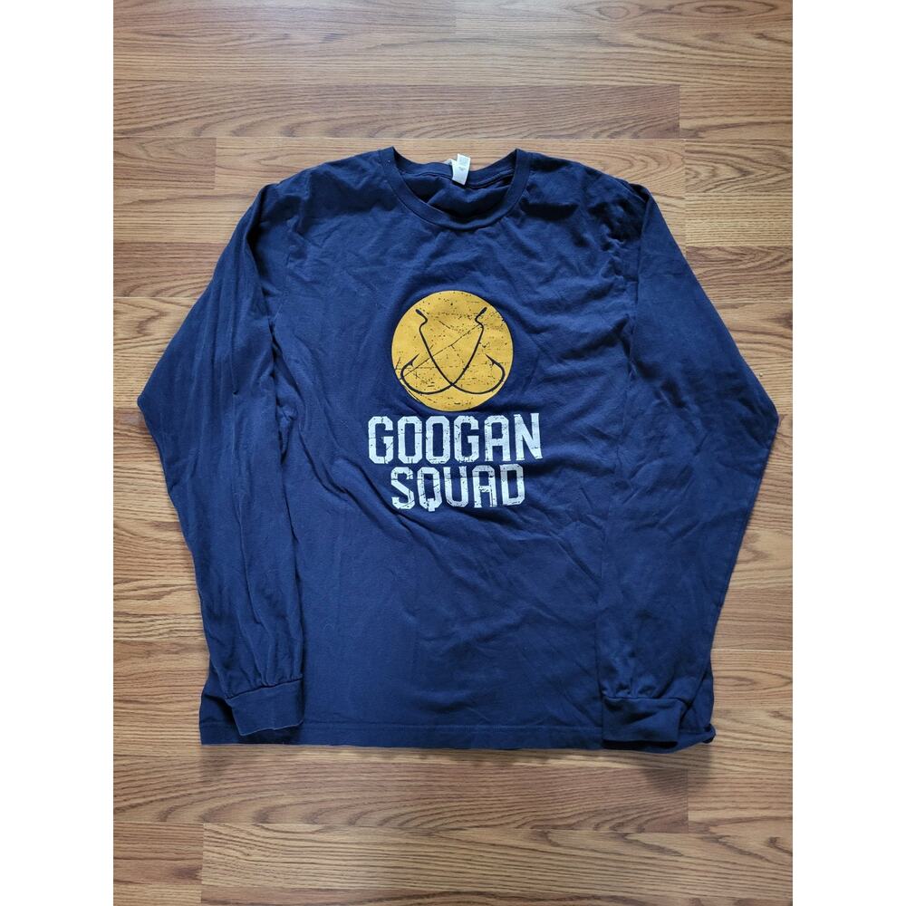 Googan Squad Long Sleeve Shirt Mens XL Fishing Hooks Blue Outdoors